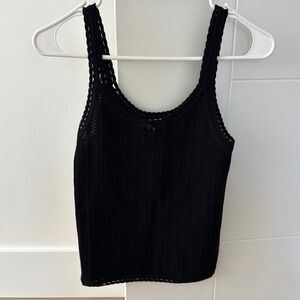 Aritzia Black Ribbed Sleeveless Tank Top